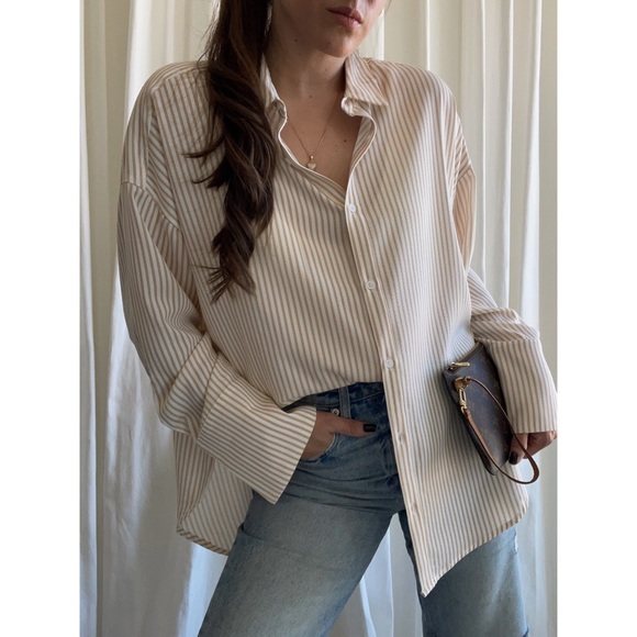 ELISE SHIRT — In Beige/White - Picture 4 of 10